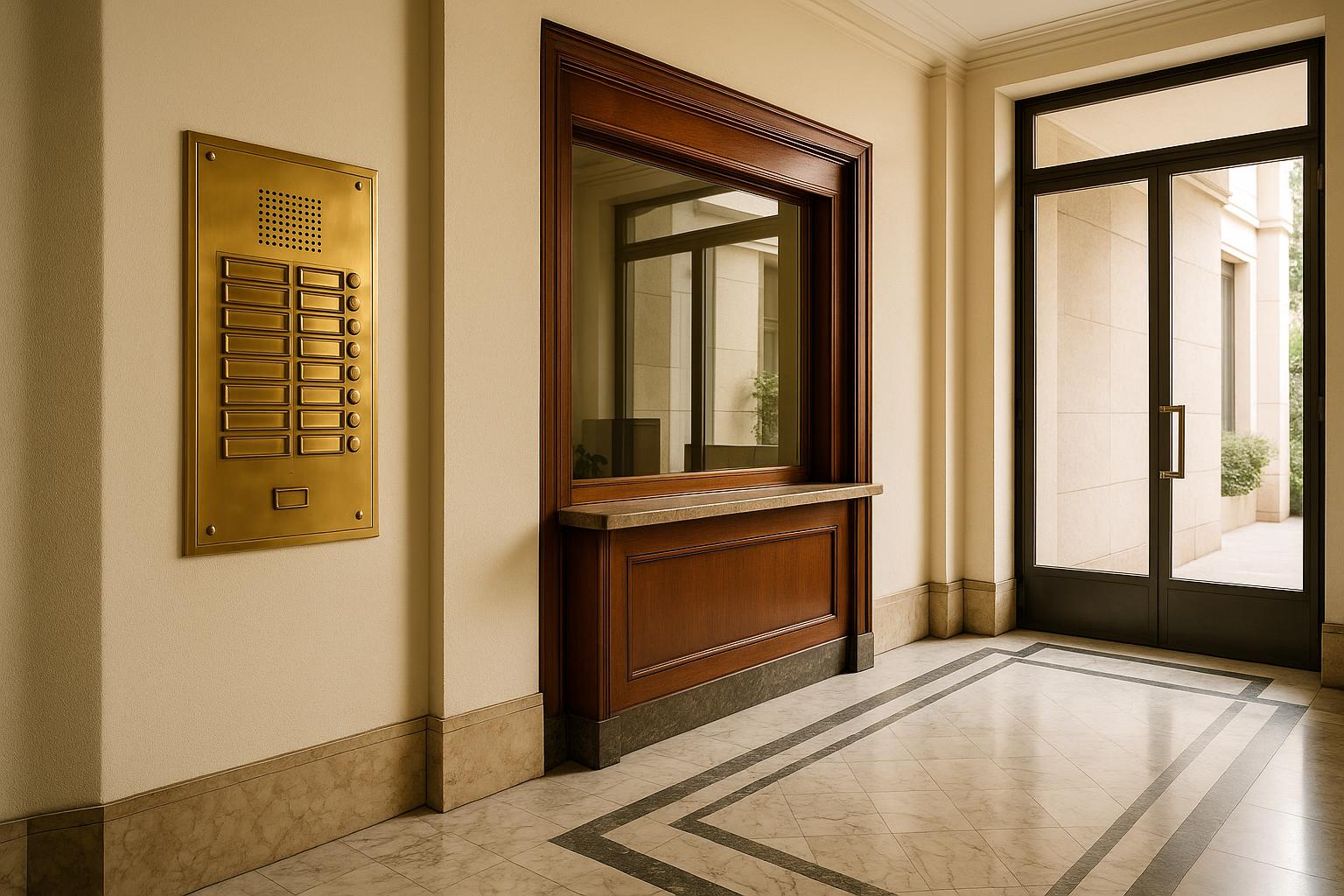 Portineria di un condominio lombardo ordinata