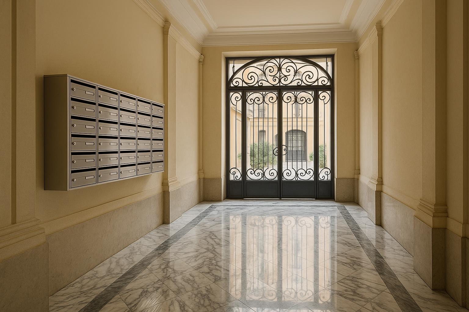 Amministratore e referente Pentapulizie in un atrio condominiale